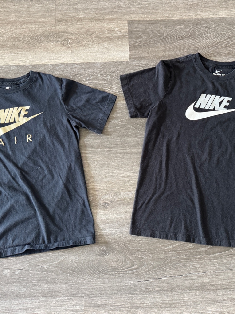 Nike Kids Black T-Shirts with White and Gold Logos